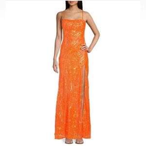 Formal fishtail beaded sequin cocktail gown dress prom formal maxi gown